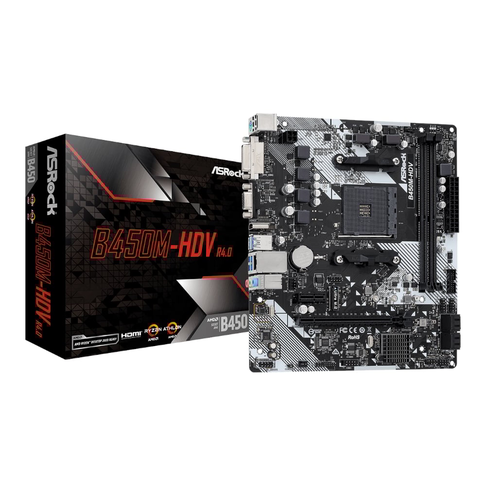 ASRock B450M-HDV R4.0 AMD AM4 M-ATX Motherboard-0