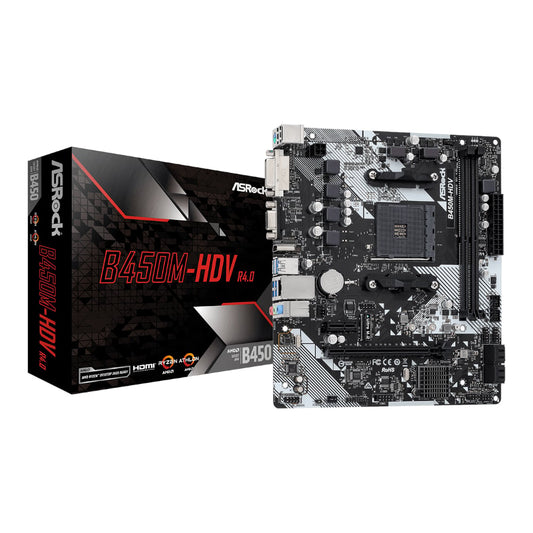ASRock B450M-HDV R4.0 AMD AM4 M-ATX Motherboard-0
