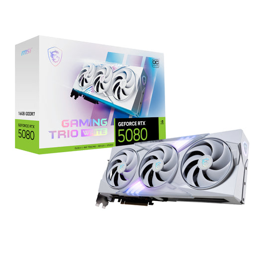MSI GeForce RTX 5080 GAMING TRIO OC 16G Graphics Card - White-0